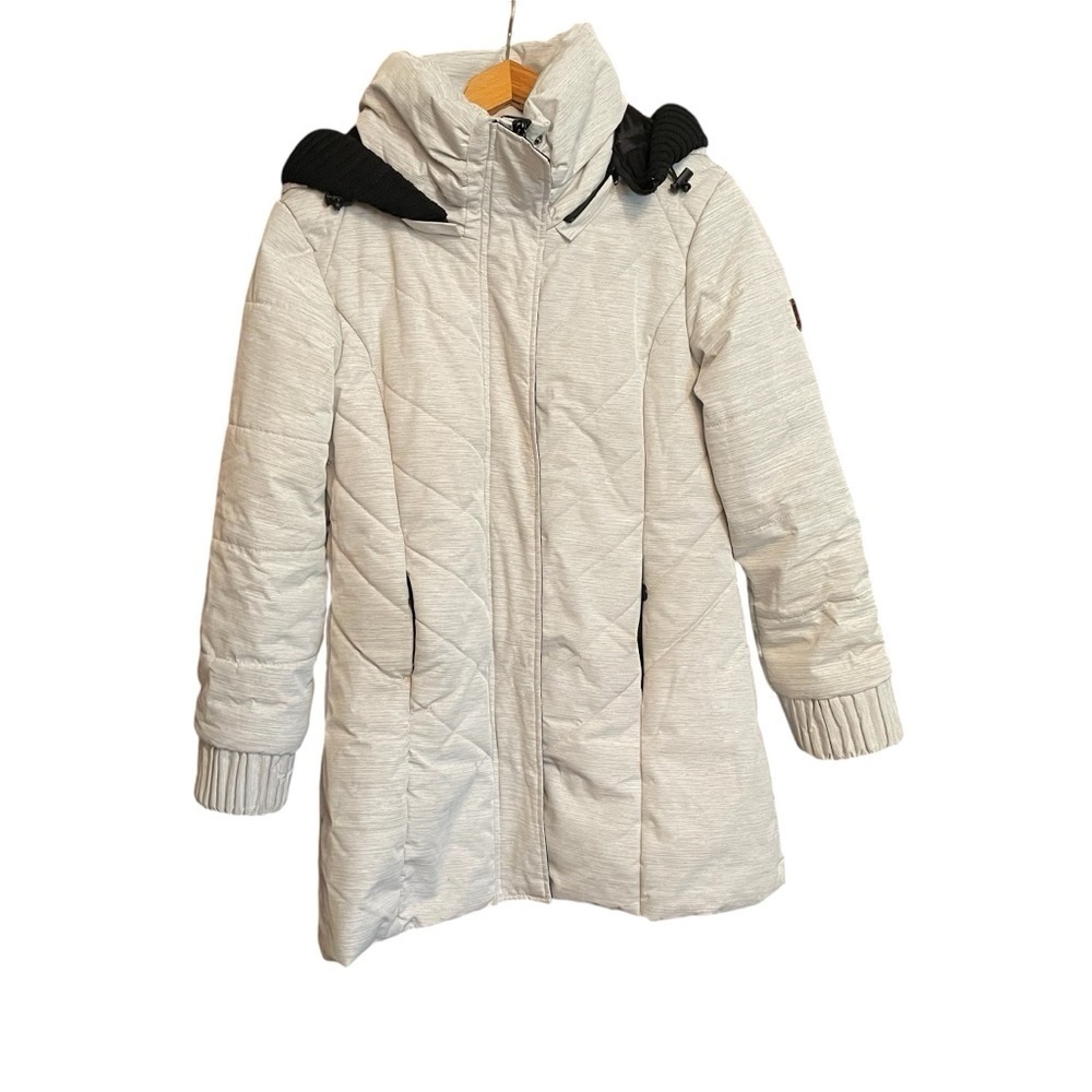 Women's Quilted Hooded Jacket - Gray